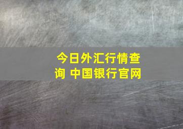 今日外汇行情查询 中国银行官网